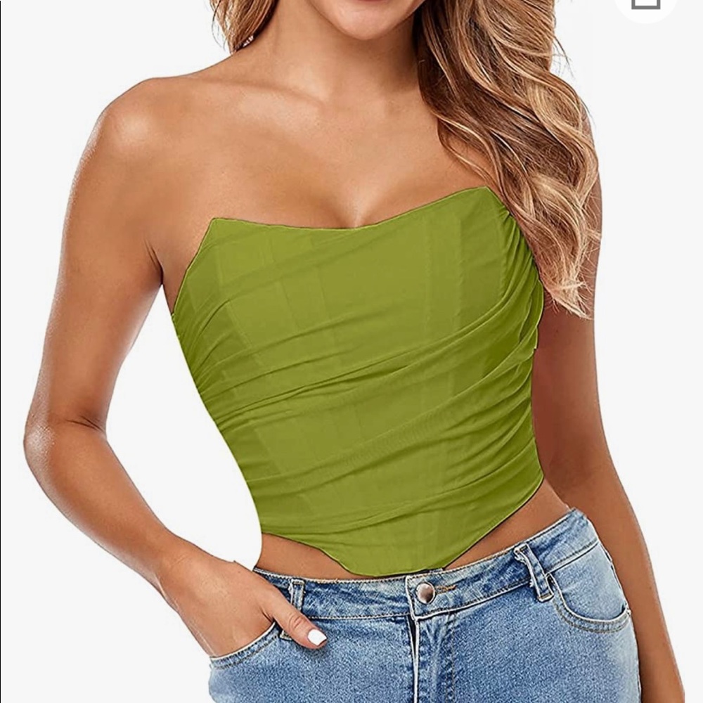ARJUNGO NWT CORSET TOP SIZE 0/2 in “AVOCADO”